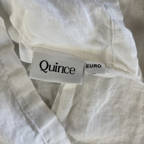 Quince Linen Euro Pillow Sham (1) White - Picture 5 of 7